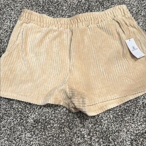 Volcom Tan High Waist Corduroy Shorts